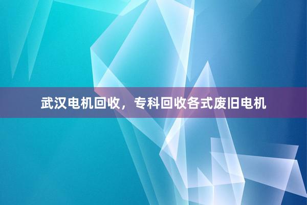 武汉电机回收，专科回收各式废旧电机