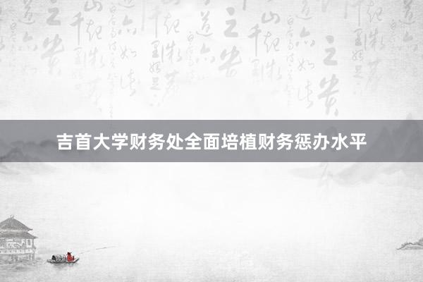 吉首大学财务处全面培植财务惩办水平